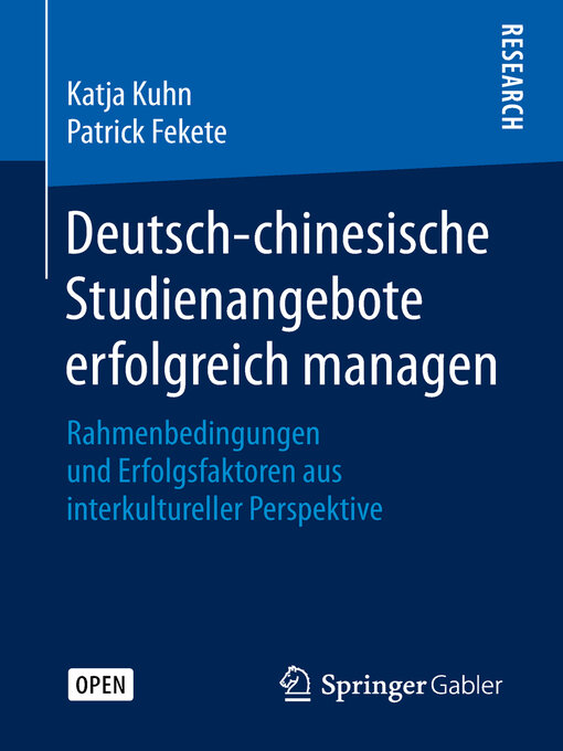 Title details for Deutsch-chinesische Studienangebote erfolgreich managen by Katja Kuhn - Available